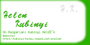 helen kubinyi business card